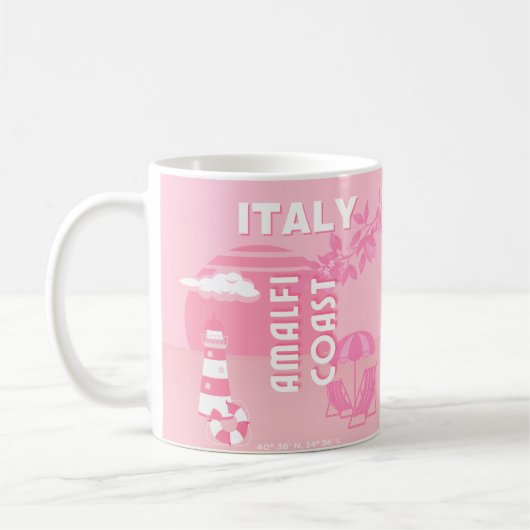 Amalfiküste, Reisekunst, Rosa Kaffeetasse (Links)