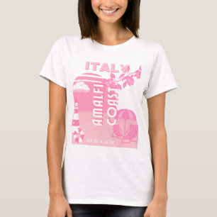 Amalfiküste, Reisekunst, Rosa T-Shirt