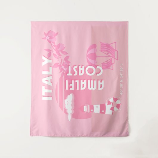 Amalfiküste, Reisekunst, Rosa Wandteppich (Vorderseite)