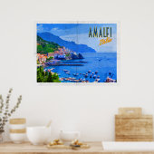 Amalfiküste Vintage-Reisen Poster (Küche)
