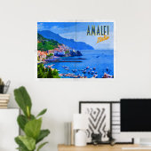 Amalfiküste Vintage-Reisen Poster (Heimbüro)