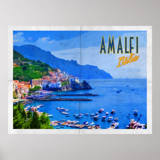 Amalfiküste Vintage-Reisen Poster (Vorne)