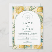 Amalfiküsten-Zitronen-Hochzeit Save The Date (Vorderseite)
