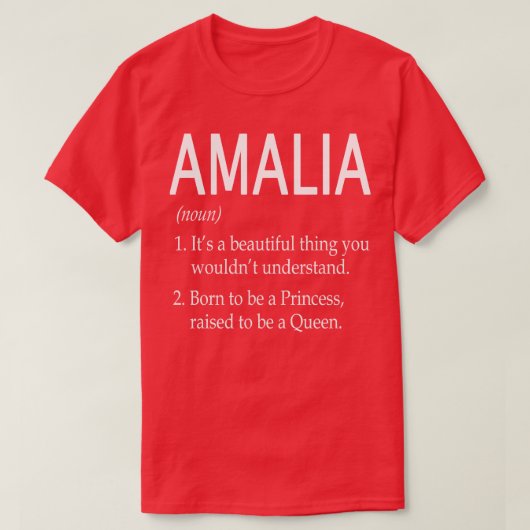Amalia Name Gift T-Shirt (Design vorne)