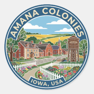 Amana-Kolonien USA Runder Aufkleber