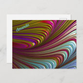 AMANDA~ 3D Fraktal Design Muster ~ Candy Leckerei Postkarte (Vorne/Hinten)