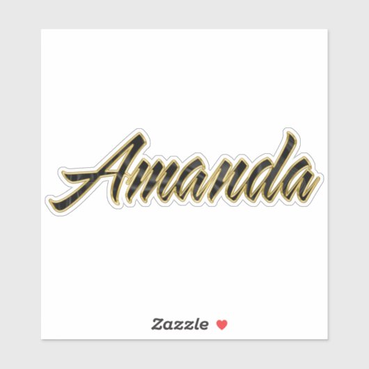 Amanda black gold Lettering Aufkleber Sticker (Blatt)