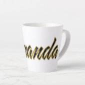 Amanda black gold Lettering Latte Tasse (Rechte Ecke)