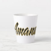 Amanda black gold Lettering Latte Tasse (Vorderseite)
