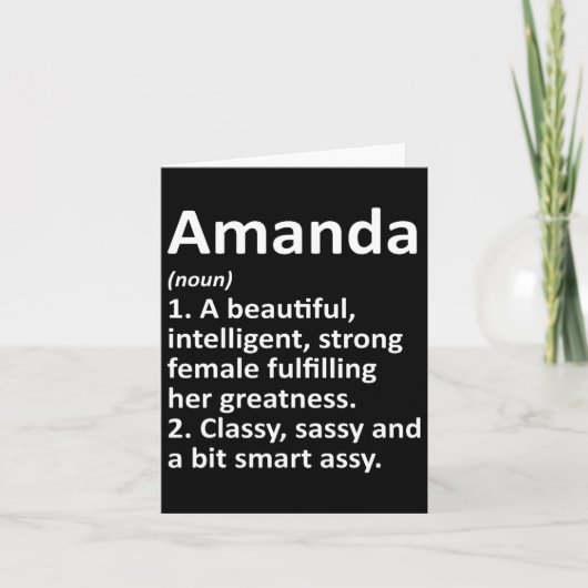 Amanda Definition Personalisiert Name Funny Christ Karte (Vorderseite)