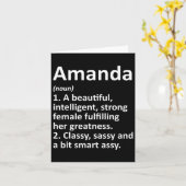 Amanda Definition Personalisiert Name Funny Christ Karte (Gelbe Blume)