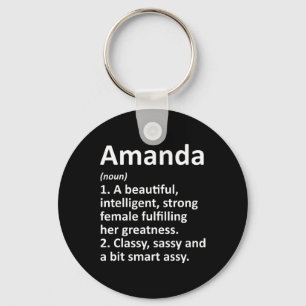 Amanda Definition Personalisiert Name Funny Christ Schlüsselanhänger