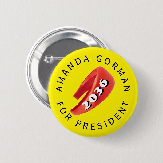 Amanda Gorman für den Präsidenten Button (Vorne & Hinten)