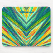 AMANDA ~ Green Yellow Red Orange Fraktal Pattern Mousepad (Vorne)
