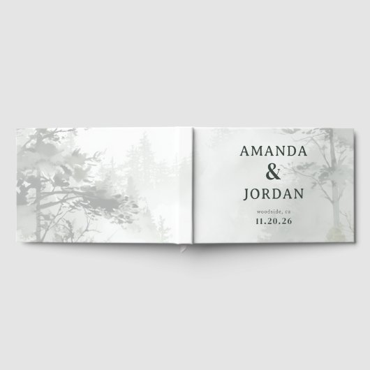 Amanda & Jordan Serene White Minimalist Gästebuch (Voll)