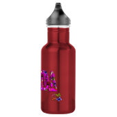 Amanda, Name, Bildlogo mit Schmetterlingen, Edelstahlflasche (Rechts)