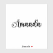 Amanda Name - Handgeschriebene Kalligrafie Aufkleber (Blatt)