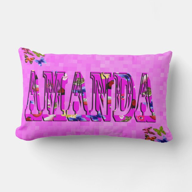 Amanda Name Logo, Lendenkissen (Vorderseite)