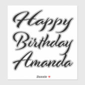 Amanda Name Vorname black Sticker Geburtstag (Blatt)