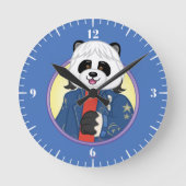 Amanda Panda Runde Wanduhr (Vorderseite)