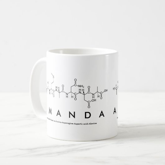 Amanda Peptidname Tasse (Vorderseite Links)