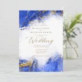 Amanda Piszczek Marble Glitzer Lt Royal Blue ID644 Einladung (Stehend Vorderseite)