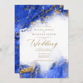 Amanda Piszczek Marble Glitzer Lt Royal Blue ID644 Einladung (Vorne/Hinten)