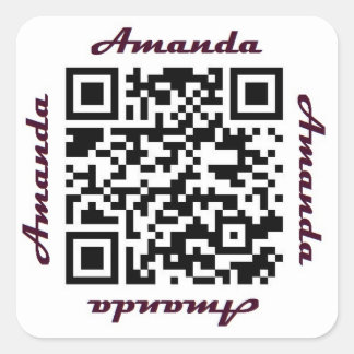 Amanda QR Code Personalisiert NAME Aufkleber