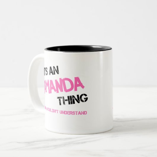 Amanda-Sache, die man nicht als Neuheit verstehen Zweifarbige Tasse (Vorderseite Links)