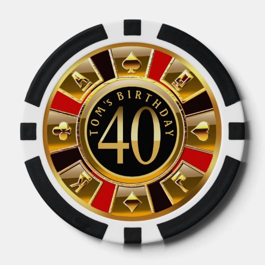 Amanda Toms 40. Geburtstag Pokerchips (Vorderseite)