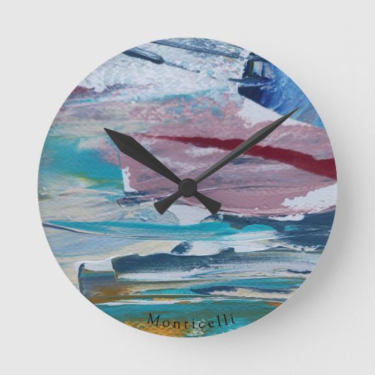 Amanecer rosado  Monticelli Art Runde Wanduhr (Vorderseite)