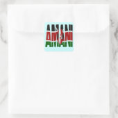 Amani - Peace - Kenya flag Quadratischer Aufkleber (Tasche)