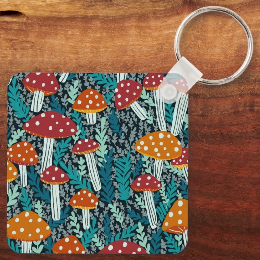 Amanita Magic Mushrooms Fun Fungi CUSTOMIZE IT Schlüsselanhänger (Rückseite)