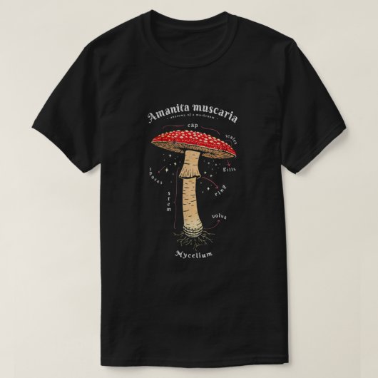 Amanita muscaria Mushroom definition latin art T-Shirt (Design vorne)