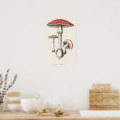 Amanita Muscaria Mushroom Illustration ( Poster (Küche)