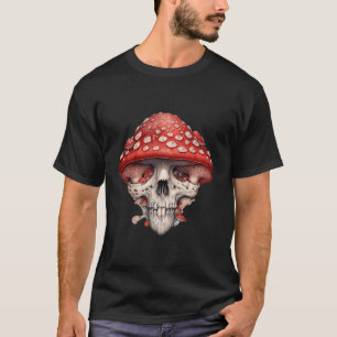 Amanita Muscaria Mushroom Skull T - Shirt