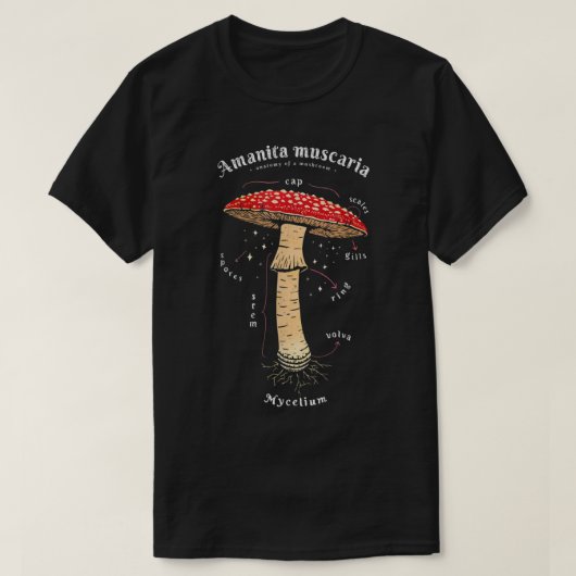 Amanita muscaria Pilzensdefinition Kunst T-Shirt (Design vorne)
