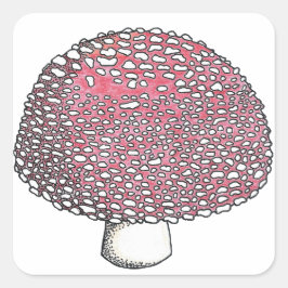Amanita Mushroom Fungus Shroom Quadratischer Aufkleber