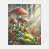 Amanita Mushroom Magic Forest Landschaft Fungi Fleecedecke (Vorderseite)