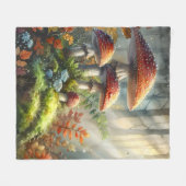 Amanita Mushroom Magic Forest Landschaft Fungi Fleecedecke (Vorderseite (Horizontal))