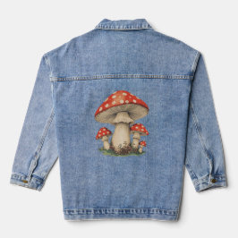 Amanita Mushroom Retro Cottagecore Art - Jean Jeansjacke