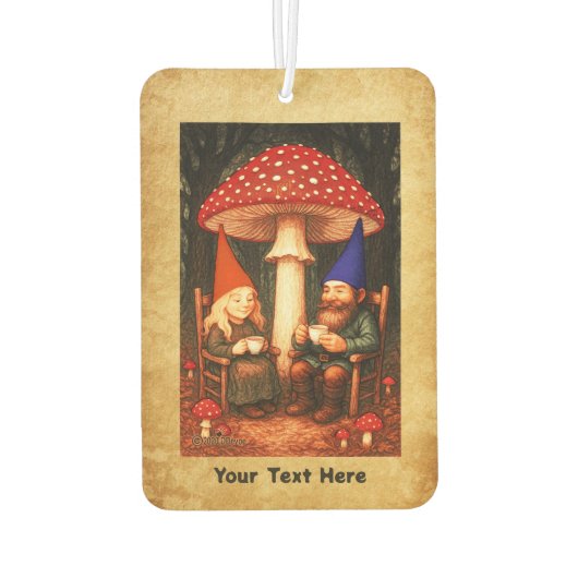Amanita Mushroom und Gnomes Autolufterfrischer (Rückseite)