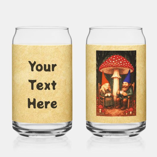 Amanita Mushroom und Gnomes Dosenglas (Rückseite)