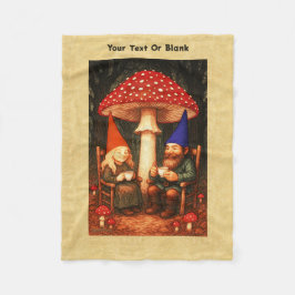 Amanita Mushroom und Gnomes Fleecedecke