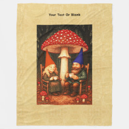 Amanita Mushroom und Gnomes Fleecedecke