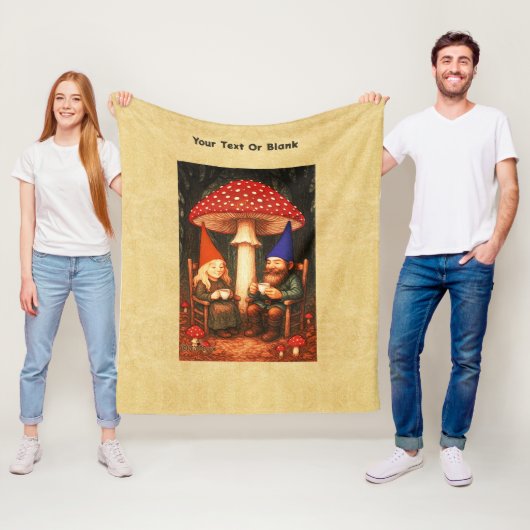 Amanita Mushroom und Gnomes Fleecedecke (Beispiel)