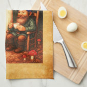 Amanita Mushroom und Gnomes Geschirrtuch (Viertel Falte)