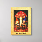 Amanita Mushroom und Gnomes Leinwanddruck (Vorderseite)