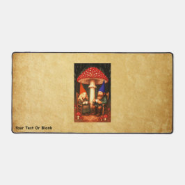 Amanita Mushroom und Gnomes Schreibtischunterlage