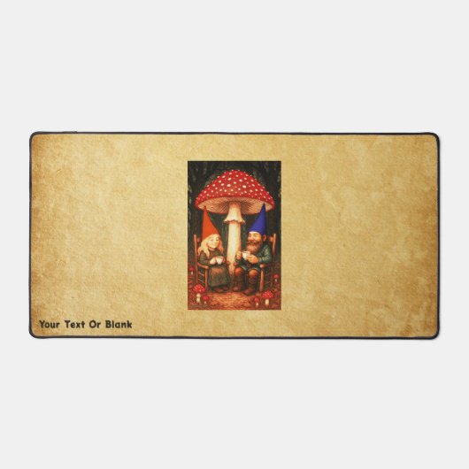 Amanita Mushroom und Gnomes Schreibtischunterlage (Vorderseite)